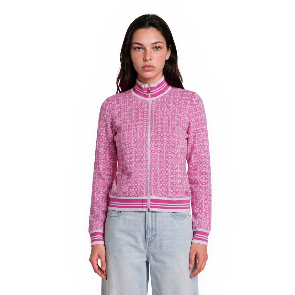 Lilly Pulitzer Luxletic Track Jacket Women's Size Medium Pink Full Zip Pockets